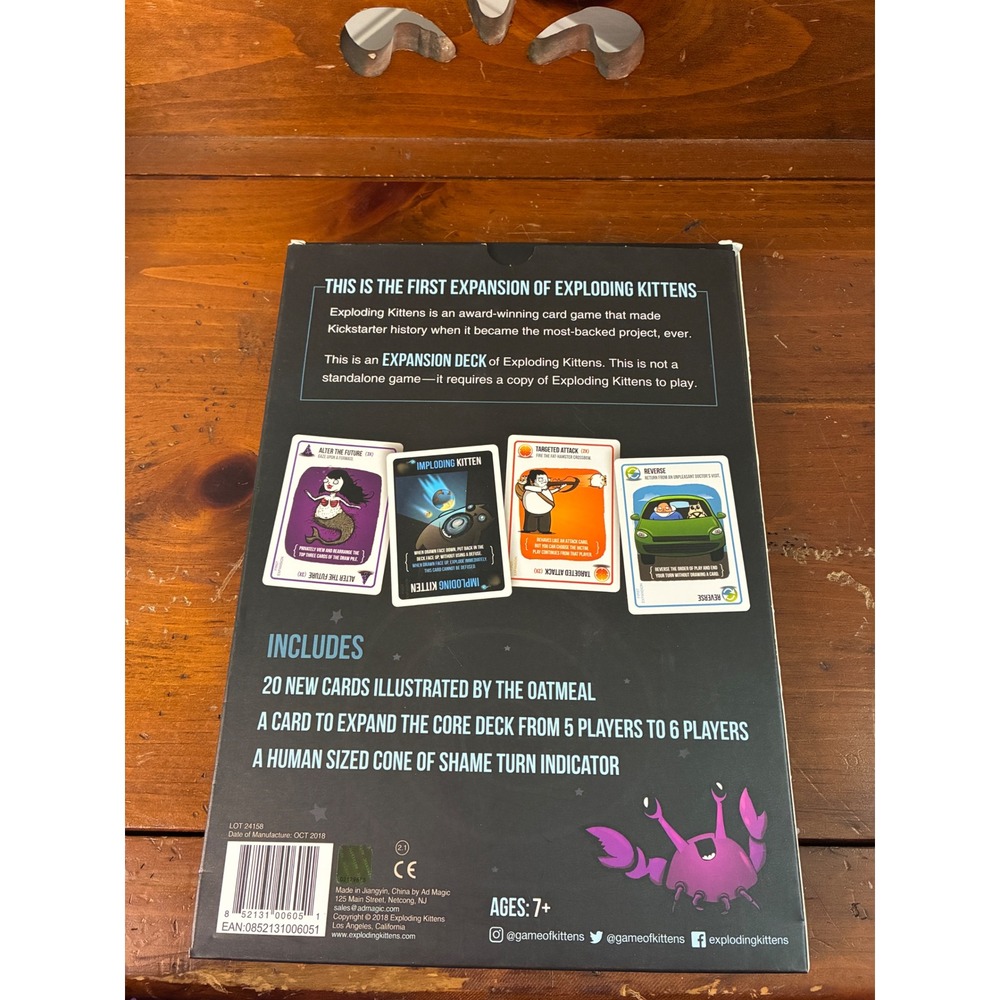 Exploding Kittens Imploding Kittens First 1st Expansion Pack Card Game With Cone - Picture 3 of 7